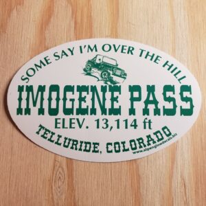 Imogene pass over the hill sticker Telluride
