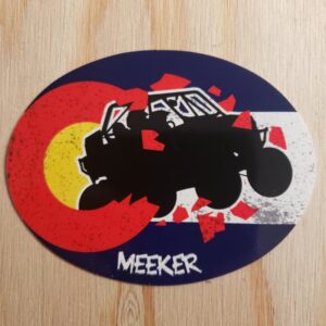 Meeker Colorado Grunge Flag with a Side by side