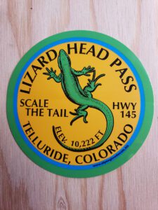 4" round Lizard Head Pass Outdoor vinyl sticker
