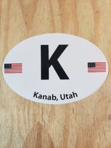 Kanab Utah Black and White sticker