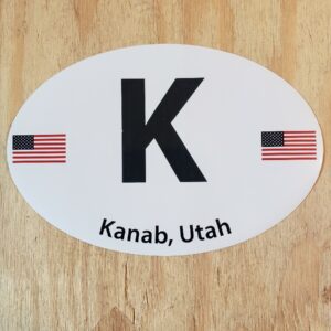 Kanab Utah Black and White sticker