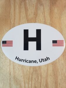 Hurricane Utah black and white sticker