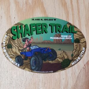 Shafer Trail oval Moab Sticker