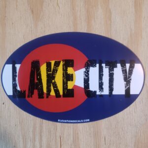 Lake City Colorado Flag with Distressed lettering