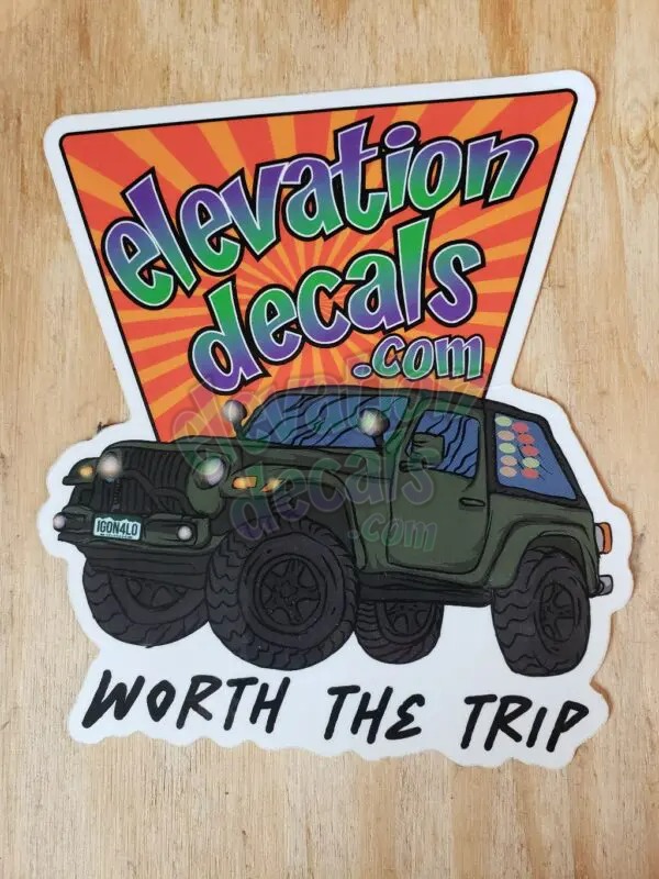 Elevation Decals Jeep Worth the Trip