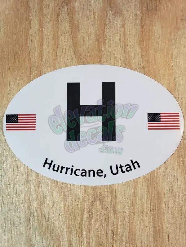 Hurricane Utah black and white sticker