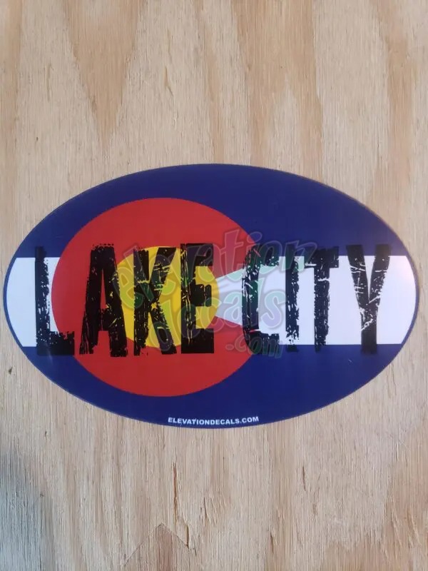 Lake City Colorado Flag with Distressed lettering
