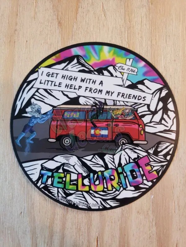 Telluride 3.5"x3.5" round sticker