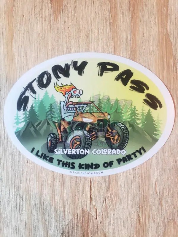 Stony Pass oval sticker