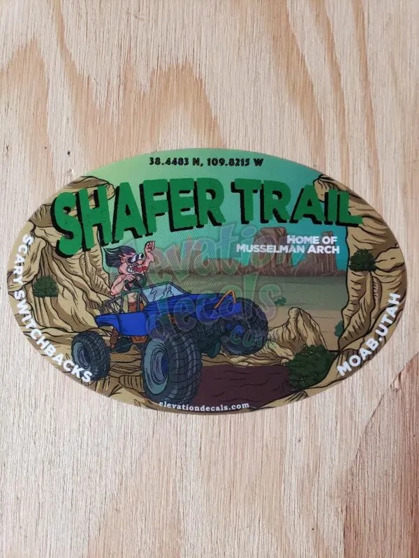 Shafer Trail oval Moab Sticker