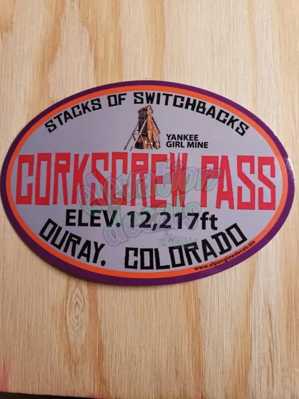 Corkscrew pass Ouray Colorado sticker