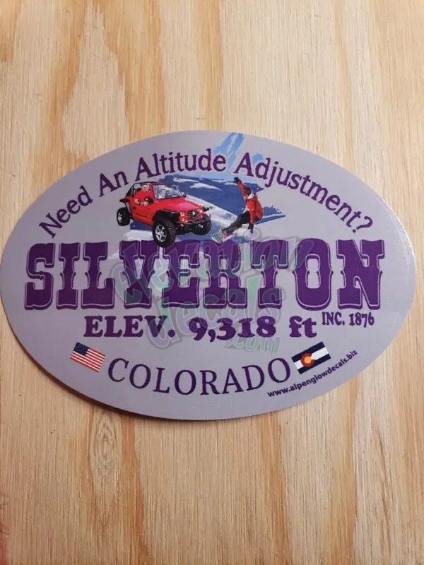 Silverton Altitude Adjustment sticker