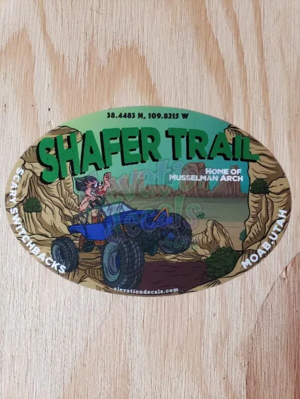 Shafer Trail oval Moab Sticker