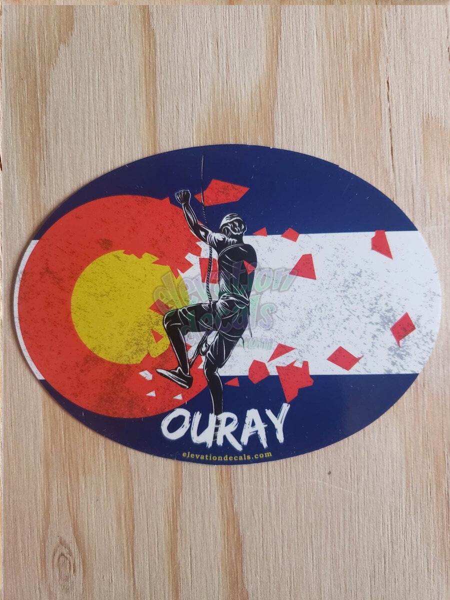 Ouray Rock Climbing Colorado Flag