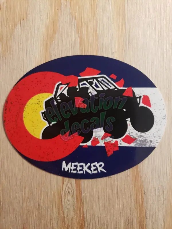 Meeker Colorado Grunge Flag with a Side by side